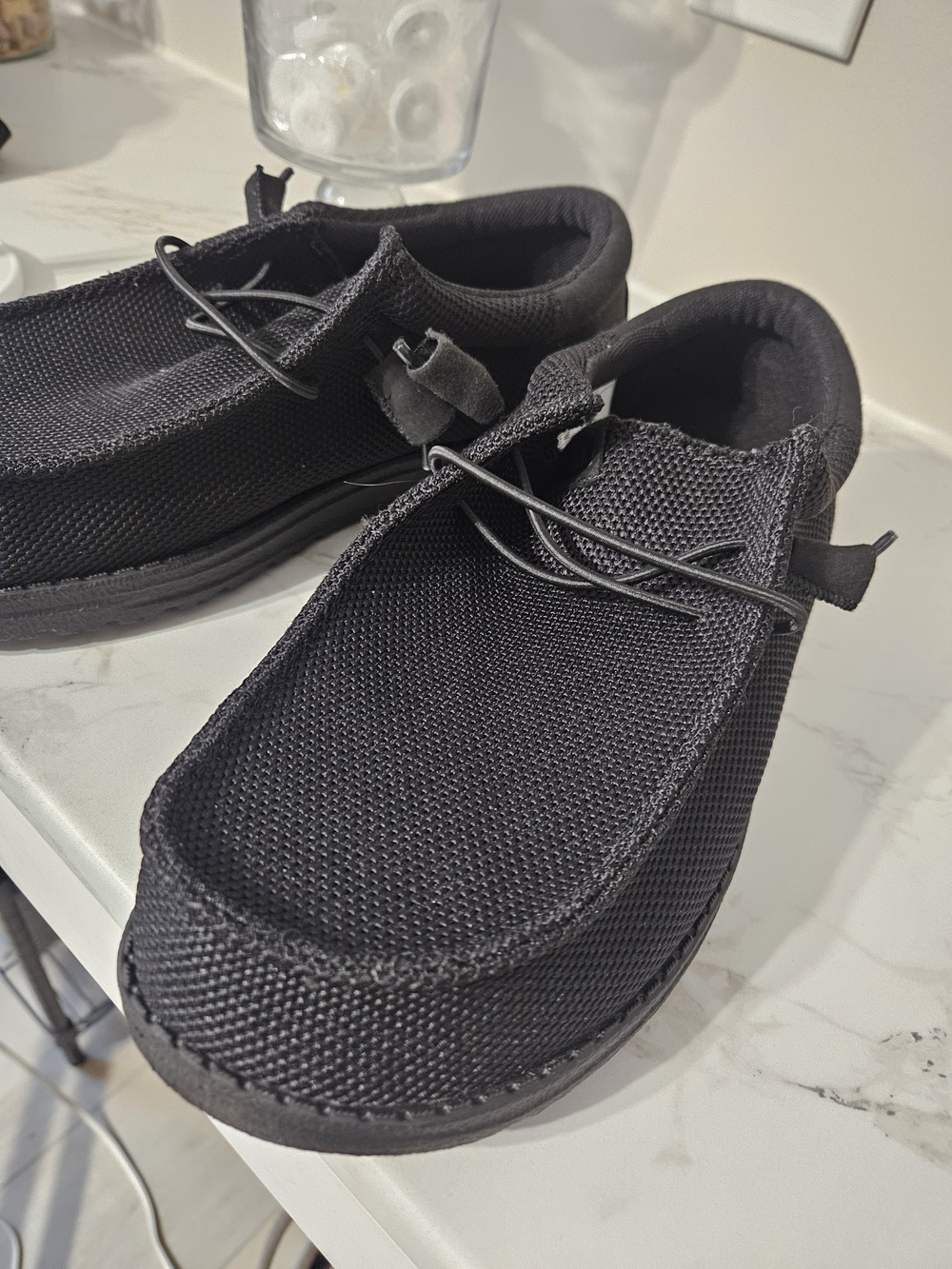 Hey Dude Men's Black Canvas Slip-On Loafers - Lightweight Comfort - Picture 3 of 5
